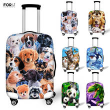 FORUDESIGNS Cute Dog Panda Dinosaur Animal Printing Luggage Protective Cover For Elastic 18-32 Inch Suitcase Travel Accessories 2024 - buy cheap