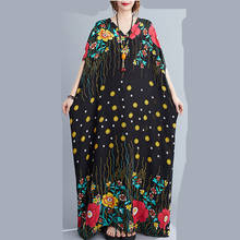 Plus Size 5XL 6XL Loose Long Maxi Women Dress V-neck Short Sleeve Summer Dress Print Floral Bohemia Dress Female Casual Dress 2024 - buy cheap