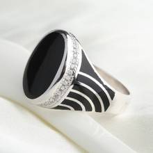 FashionBOCAI real S925 pure silver men ring retro epoxy ring polished domineering men's fashion jewelry 2024 - buy cheap