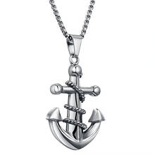 Men's Gold/silver Color Anchor Pendant & Necklace Navy Stainless Steel Punk Vintage Anchor Necklace for Man Hip Hop jewelry 2024 - купить недорого
