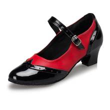 Обувь для бальных танцев для девочек; обувь для латинских танцев сальсы с закрытым носком; женская обувь для латинских танцев на среднем каблуке; обувь для танго на мягкой подошве для взрослых 2024 - купить недорого