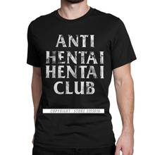 Graphic Printed Classic T Shirt Vintage Anti Hentai Hentai Club T-Shirt Men Pure Cotton Tshirts Lewd Sexy Japan Waifu Tee Shirt 2024 - buy cheap