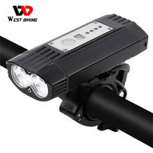 WEST BIKING-Luz LED doble para bicicleta, linterna resistente al agua con batería de 4000mAh, recargable vía USB 2024 - compra barato