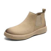 Chelsea-botas impermeables para hombre, zapatos masculinos de cuero Shose hasta el tobillo, estilo vaquero, informales, color caqui, para motocicleta, invierno, 2020 2024 - compra barato