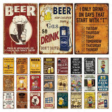 Beer Drinking Vintage Metal Sign Metal Poster Plaque Tin Sign Beer Mug Quote Wall Decor For Club Man Cave Bar Pub Iron Painting 2024 - buy cheap