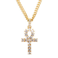 Women Crystal Cross Statement Pendant Necklace Shellhard Charm Men Stainless Steel Hip Hop Jewelry Gift collares largos de moda 2024 - buy cheap