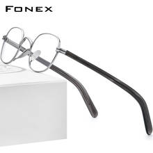 FONEX Pure Titanium Eyeglasses Frame Men Retro Square Prescription Glasses Women 2021 New Vintage Myopia Optical Eyewear F85675 2024 - buy cheap