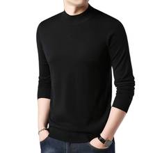 Suéter de punto para hombre, Jersey informal de marca a la moda, cuello redondo, ajustado, sólido, Otoño, 2021 2024 - compra barato