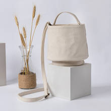 High sense canvas bucket bag women small fresh wild portable diagonal small bag women 2024 - buy cheap