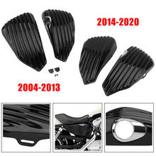 Cobertura para bateria de carenagem, para motocicleta, preta, esquerda, direita, tanque de gás, faixa, para harley sportster 883, 1200, xl, 2004-2020 2024 - compre barato