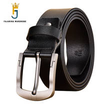 FAJARINA Fashion Retro Alloy Buckle Metal Belts Quality Cowskin Casual Jeans 2nd Layer Cow Skin Leather Belt for Men N17FJ827 2024 - buy cheap