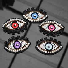 Handmade bead Eye Beaded Patch for Clothing Iron on Beading Applique Clothes Shoes Bags Decoration Patch DIY Apparel 2024 - buy cheap