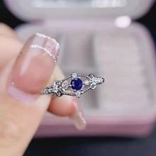 Natural Sapphire/Moonstone S925 Sterling Silver Ring Elegant Fine Fashion Charming Wedding Jewelry for Women MeibaPJFS 2024 - buy cheap