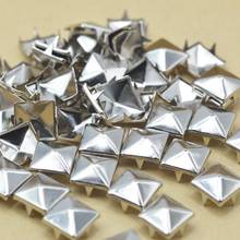 KALASO 100PCS 8mm/10mm/12mm Silver Pyramid Square Claw Nails Rivets Diy Craft Accessories Wholesale Leathercraft Bag Garment 2024 - buy cheap