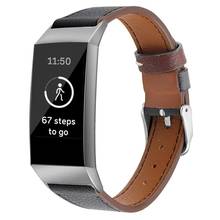 EiEuuk-Correa de repuesto de cuero genuino para reloj inteligente Fitbit Charge 3/4/SE, accesorio 2024 - compra barato