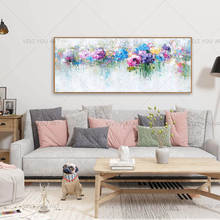 Lienzo de flor encantadora abstracta hecha a mano, pintura al óleo de alta calidad, imagen artística de pared para sala de estar, pasillo, decoración moderna del hogar 100% 2024 - compra barato