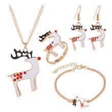 Christmas Animals  Lovely White Deer Elk Riding Necklace With Chain For Women Suit For Women Men Pendient 2024 - buy cheap