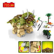 Dinosaur World Park-Triceratops mecánico MOC, modelo DIY, bloques de construcción, juguetes, regalos 2024 - compra barato