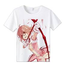 Unsiex Anime Cos Kyokai no Kanata Beyond the Boundary Cotton Casual T-Shirt Tee T Shirt 2024 - buy cheap