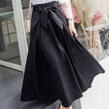 Falda larga plisada Vintage para mujer, falda de cintura alta, estilo vendaje negro, para las cuatro estaciones, S-2XL, novedad de 2021, envío gratis 2024 - compra barato