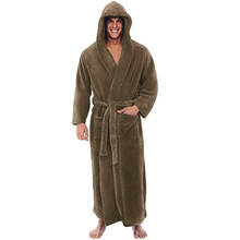 Men's Winter Long Robe Bathrobe Shawl Bathrobe Male Robe Coat Mens Long Sleeved Bath Robe Pajamas Home Clothe Bath Robe for Man 2024 - buy cheap