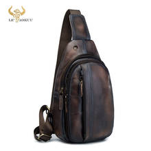 Mochila informal de cuero para hombre, bolso de pecho con diseño triangular, a la moda, bolsa cruzada, 010-db 2024 - compra barato