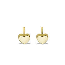 100% 925 Solid Sterling Silver Jewelry Fashion Cute Tiny Gold Heart Stud Earrings Gift For Girls Kids Lady 2024 - buy cheap