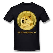 Dogecoin To The Moon! Print Cotton T-Shirt Dogecoin For Men Fashion Streetwear 2024 - buy cheap