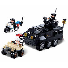 Bloques de construcción de vehículos blindados de la policía de ciudad para niños, modelo de equipo SWAT, figuras MOC, juguetes para niños, regalos SLUBAN 2024 - compra barato