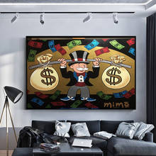 Alec Monopoly Man Money Bag Oil Paintings Print on Canvas Art Posters and Prints Graffiti art Decorative Picture Home Wall Decor 2024 - buy cheap