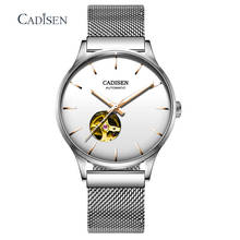 Cadisen masculino relógios miyota 82s0 movimento marca superior de luxo automático relógio mecânico masculino relógio de negócios prata relógio masculino 2020 2024 - compre barato