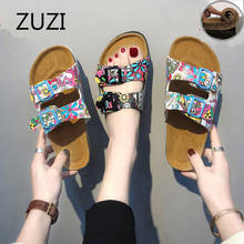 ZUZI 2021 Lovers Cork Slippers Women Summer Slippers Men Sandals The Tide Outdoor Beach Shoes Men's Flip-flops Double Breasted 2024 - buy cheap