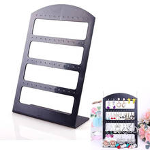 1pc Portable 48 Holes Clear Earrings Studs Display Rack Jewelry Organizer Stand Black Plastic  Holder Showcase Jewelry Box 2024 - buy cheap