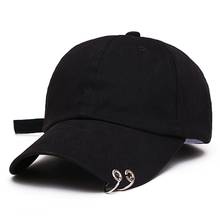 2022 New Unisex Mens Womens Solid Color Adjustable Baseball Cap Metal Rings Plain Hat New 2024 - buy cheap