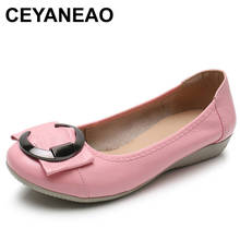 CEYANEAONovelty Women Ballet Flat Shoes Genuine Leather Casual Shallow Lace Up Round Toe Loafers Women Loafers 2024 - buy cheap