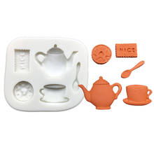 Biscuits Coffee Teapot Silicone Sugarcraft Mold Chocolate Cupcake Baking Fondant Cake Decorating Tools 2024 - buy cheap