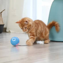 Зарядка через USB интерактивная игрушка для кошек интеллигентая (ый) 360 градусов самостоятельно вращающийся шар с светодиодный домашних животных игрушки автоматическая мяч игрушка для домашних животных 2024 - купить недорого