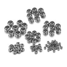 120Pcs 1.5-4mm Stopper Spacer Beads Round Stainless Steel Big Hole Ball Crimp End Beads for DIY Jewelry Making Findings Supplies 2024 - buy cheap