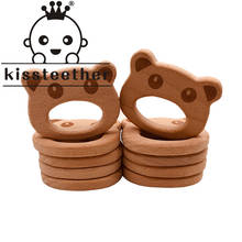 Kissteether Baby Molar Fat Bear Toy Wooden Molar Ring Food Grade Beech Wooden Children's Toy Diy Wooden Molar 2024 - buy cheap