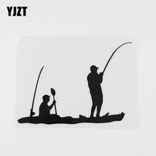 YJZT 14.4CMX9.8CM FISHING Kayak Father Son Decal Vinyl Car Sticker Black/Silver 8A-0846 2024 - buy cheap