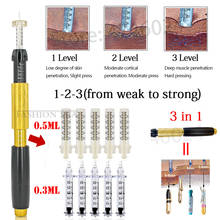 Caneta hialurônica estéril atomizadora 3 em 1, pistola anti-rugas, hialurônico, alta pressão, descartável, com 0.3ml e 0.5ml, consumíveis 2024 - compre barato