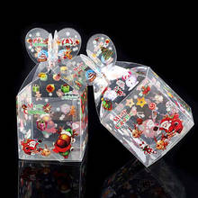 Caixa de doces pvc transparente para crianças, 3 peças, decoração de festa de natal, presente, natal, apple, caixa para crianças 2024 - compre barato