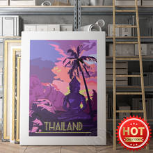 Thailand Sunset Scenery Poster, Religion Buddhist Statues Art Prints, World Tavel City Landscape Wall Picture, Home Decor Mural 2024 - buy cheap