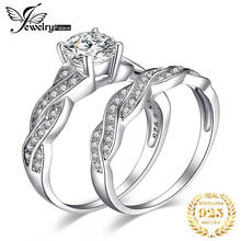 JewelryPalace 1.5ct Infinity Wedding Band Engagement Ring Set Cubic Zirconia Sumulated Diamond Love Knot Promise Ring for Women 2024 - buy cheap