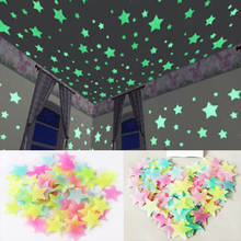 50 шт. 3D звезды светится в темноте наклейки на стену светящиеся флуоресцентные наклейки на стену для детской комнаты спальни декор для потолка набор 2024 - купить недорого