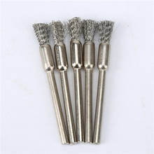 5Pcs Pencil Brushes Stainless Steel Mounted Wire Wheel Mandrel Set Dremel Accessory Rotary Tools 3.17mm Shank Mandrel Silver 2024 - buy cheap