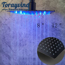 orb bathroom shower head 8 inch 12 inch chuveiro de led rainfall Three color changes according water temperature from cold hot 2024 - buy cheap