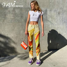 Colorful Tie Dye Printed Straight Pants Women Fashion Harajuku High Waist Baggy Trousers Summer Retro Sweatpants Iamhotty 2024 - buy cheap