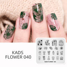 Kads flor 040 cactus suculentas plantas, modelo de design para plantas, estêncil ferramentas de beleza para unhas arte de estampagem de placa estêncil ferramentas para unhas 2024 - compre barato