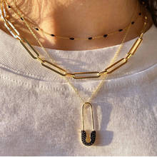 Colar de ouro com corrente geométrica, colar feminino de ouro com 3 tamanhos, moderno, festa de aniversário, joia para mulheres 2024 - compre barato